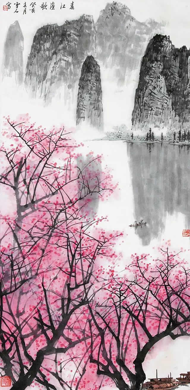 白雪石绘画作品《桂林山水》欣赏(100幅)